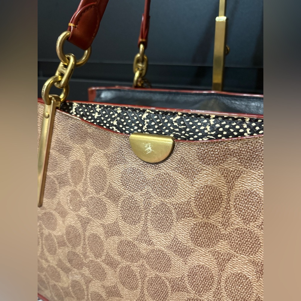 Coach Dreamer 36 signature canvas with refined calf leather and snakeskin - Picture 11 of 15